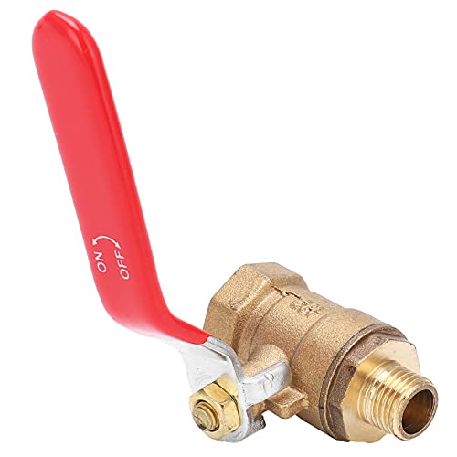 Air Compressor Ball Valve Cast Copper Pipe Fitting Air Compressor Accessory, 1/2in Female Thread 1/4in Male