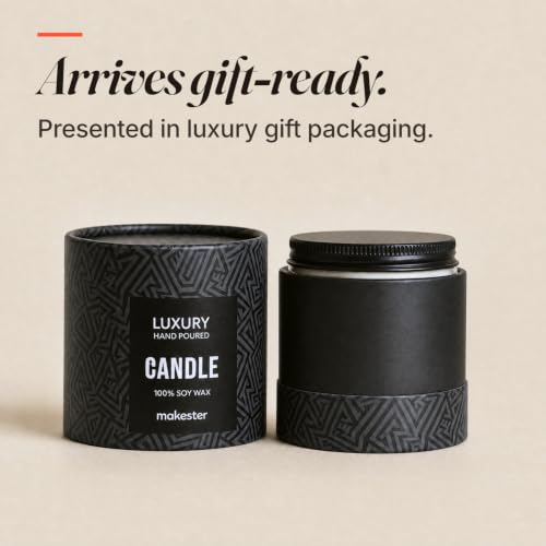 Gift for Christian - Luxury Soy Wax Candle - Vanilla, Jasmine, Sugared Almond - Makester