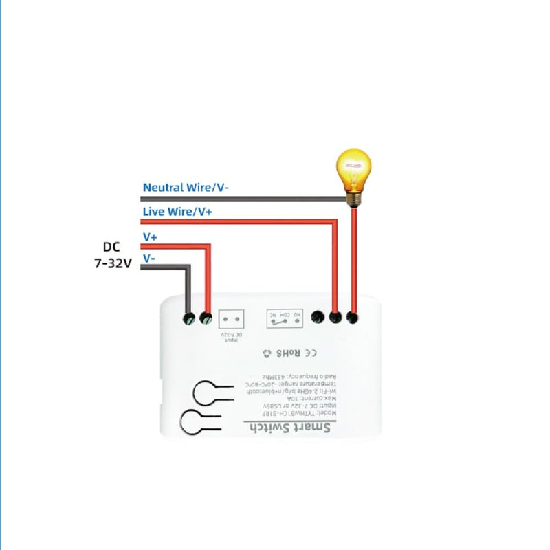 [Australia - AusPower] - Tuya app 1 Channel WiFi Temperature Sensor Relay Switch,Dry Contac Compatible with Alexa Google Home 1CH 