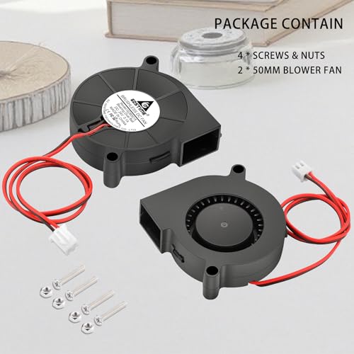 GDSTIME 50mm 5015 blower fan 24V 3D Printer Cooling Turbine Fan 2pcs 24V 5015B 6000RPM