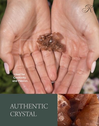 KALIFANO Natural Aragonite Cluster - High Energy Reiki Crystal Star Aragonito with Healing Properties - Information Card Included (Family Owned and Operated)