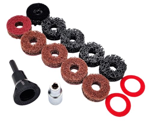 Hero Wheel Hub Cleaning Discs Set 14 Pieces Diameter 40 mm - Wheel Hub Cleaner for Rust & Dirt - Hub Cleaning Set for Wheel Bolts Brake Discs - for Drill & Cordless Screwdriver