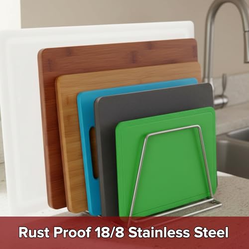 Stainless Steel Cutting Board Rack, Holds 6X 3/4" Wide Boards, NSF Approved 6 Slot 3/4" Width