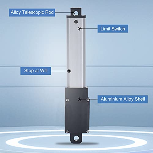 DC 12V Stroke Linear Actuator, 100mm High Speed Mini Linear Actuator Electric Motion Actuators for Electric Recliner Lift Massage Bed Sofa, Internal Limit Switch, Low Noise (Stroke 100mm-15mm/s-50N)