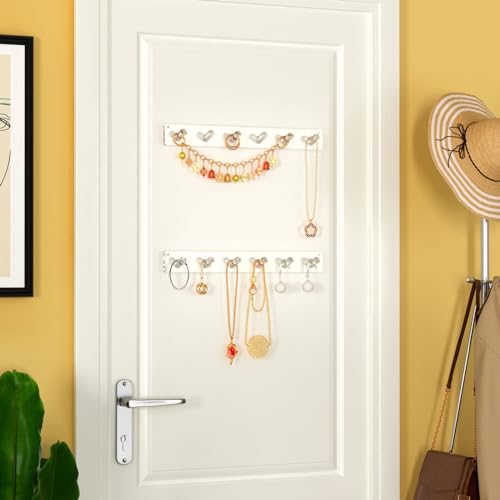 NIUBEE Acrylic Necklace Hanger Wall Mount, Jewelry Organizer Holders,4 Pack 4