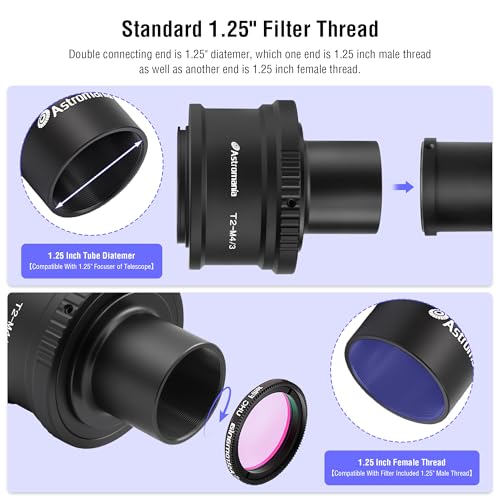 Astromania T T2 Mount Ring and T Adapter for Olympus Panasonic M4/3 Cameras Ring Set for Olympus M4/3