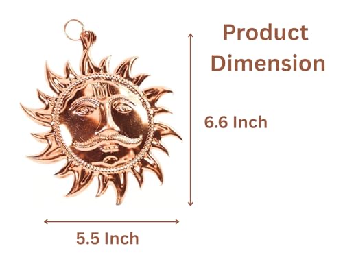 Prajet Vastu Inspired Brass Sculptures Vastu Feng Shui Statue for Success, Speed & Prosperity – Home Decor, Office Desk & Gift Figurine (Copper Sun) Copper Sun