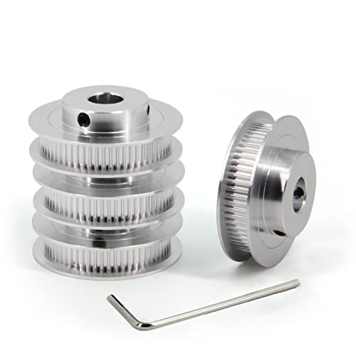 2GT Pulley 60 Teeth 10mm Bore 60T Timing Belt Pulley Synchronous Wheel Aluminum for Width 6mm Belt 3D Printers Parts, 4pcs/Pack(Size: 60T-10mm Bore)