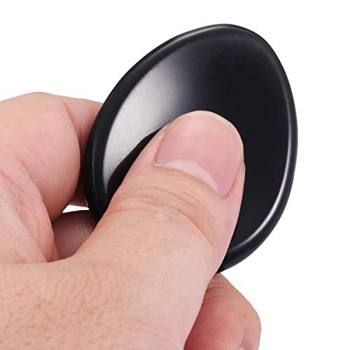 mookaitedecor 4 Pcs Obsidian Thumb Worry Stone for Anxiety Stress Relief