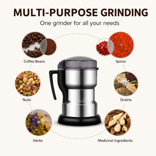 Electric Grinder 400W,Stainless Steel Mill for Coffee Beans