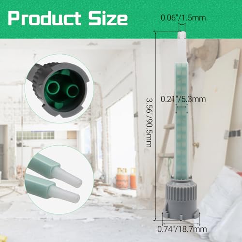 Rierdge mixing nozzles for 50ml dual-barrel resin applicator, 20-piece adhesive dispenser accessories