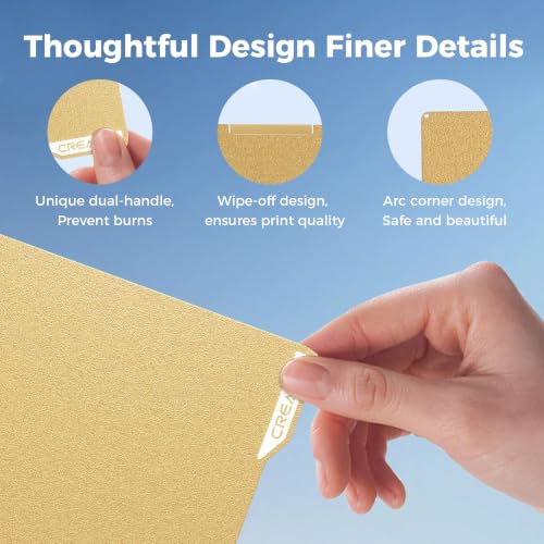 Creality Official K2 Build Plate, 270x293mm Textured PEI Sheet Magnetic Flexible Removable Spring Steel Printing Plate 3D Printer Bed Plate, K2 Combo PEI Gold Double Sided Frosted Build Plate Textured Gold(Double-sided) K2 SE