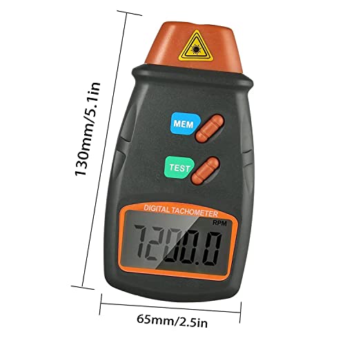 Professional Digital Tachometer Chainsaw Non-Contact Tachometer Laser Tachometer Digital Tachometer Measuring Range 2.5RPM ~ 99.999RPM