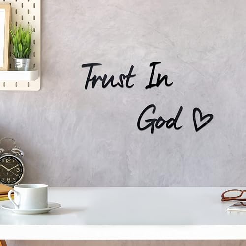 Trust in God Wall Decor Faith Scripture Art for Home Christian Gift Signs