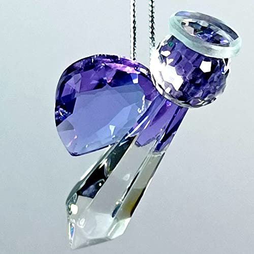 Clear Guardian Angel Suncatcher, Handmade 1.96 Inch Home Window Decoration for Christmas Tree