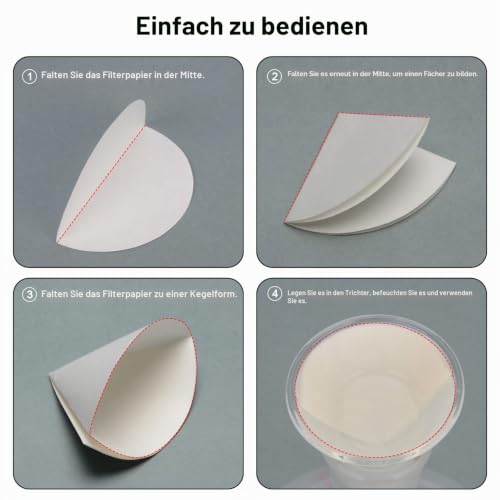 stonylab Quantitative Filter Paper Laboratory, Pack of 100 Cellulose Filter Paper Circles with Slow Flow Rate and 10 Micron Particle Retention, 74 mm Diameter