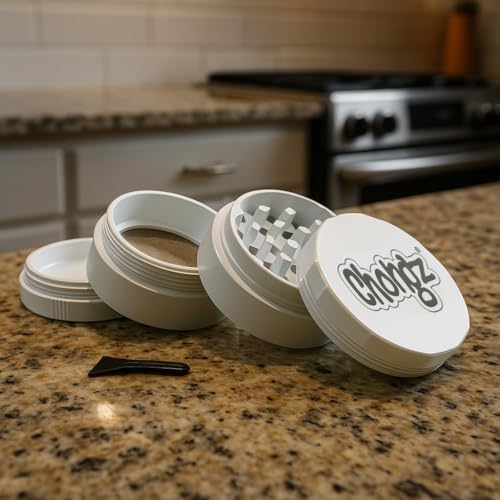 Chongz 52mm White Ceramic John Snow 4 Part Herbal Grinder