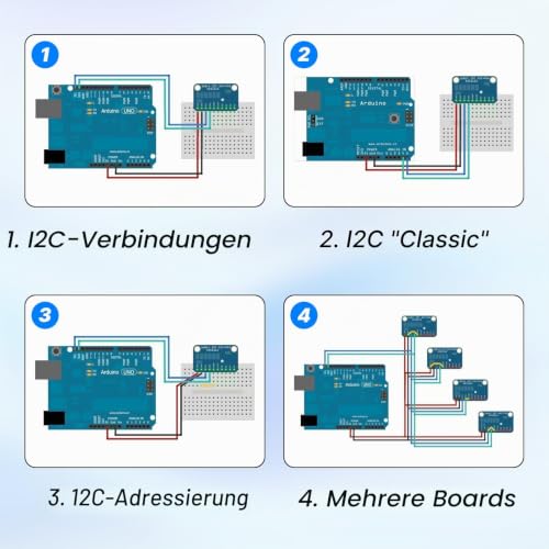 ADS1115 ADC for Arduino Module 16 Bit 4 Channels Precision Analogue Digital Converter with I2C Interface for Arduino Raspberry Pi Microcontroller Projects Stable Measurement Extension Module 3