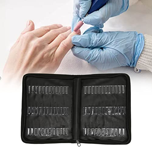 Jonlaki nail bit storage bag, large-capacity dustproof portable case for nail art pens, brushes, and tools