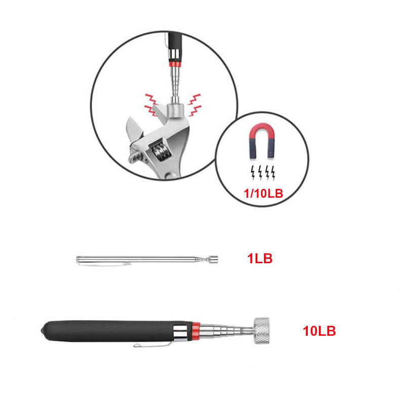 [Australia - AusPower] - 4 Pack Telescoping Magnet Pick-up Tool Set - Retrieving Pickup Tools，Extendable Pick Up Tools，Bendable Spring Magnet Stick，Flexible Extra Long Reach Bendable Curve Grabber with 4 Claws 