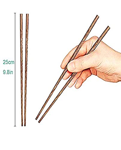 Set of 50 reusable wooden chopsticks, 9.8 inches long, from Arit Estelleshows, ideal for Asian cuisine dining.