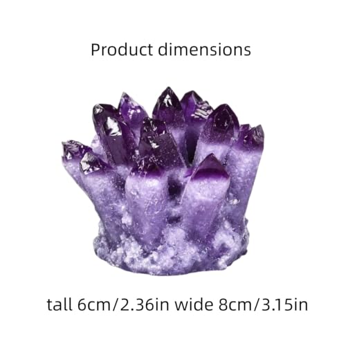 Amethyst Crystal Cluster Clear Resin Quartz Crystal for Home Office Desk Meditation Room Decor Healing Crystal Stone Ornament Gift for Reiki Yoga Lovers