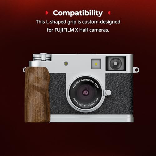 SMALLRIG X Half Wooden L-Shaped Mount Plate for FUJIFILM, L Plate with Ergonomic Wood Side Handle, Includes Hot Shoe Cover (Silver) - 5223 Silver