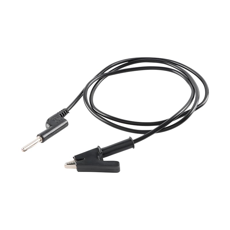 [Australia - AusPower] - Banana Plug Test Leads Alligator Clips,1m Black 4mm Test Wire,1500V 10A, Multimeter Test Lead Cable for Electrical Testing 2PCS 