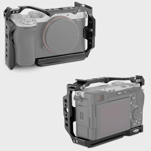 LEFTFOTO Camera Cage for Sony A7C II / A7CR,Camera Protection Frame Rig with Arca Base, Compatibility with DJI RS Stabilizer- for Vlog Video Shooting, black