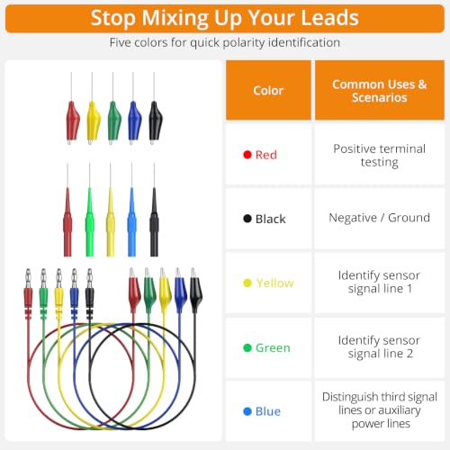 Neoteck 44-piece backprobe test lead kit with multi-angle back probe pins for electrical testing