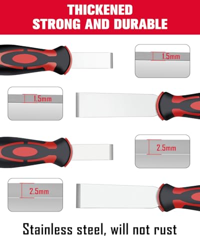 ROTATION 4-piece extra thick paint scraper and putty knife set with hammer ends