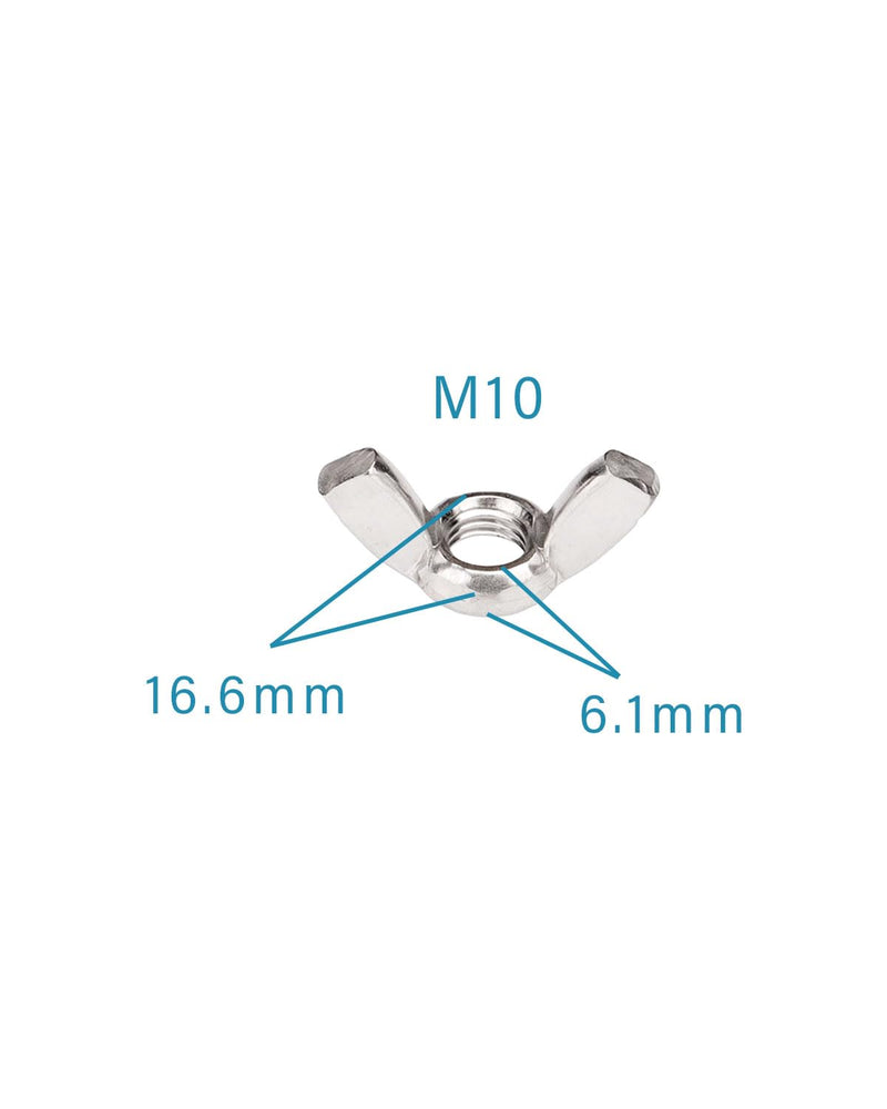 [Australia - AusPower] - M10 Wing Nuts - IMScrews 304 Stainless Steel Wing Nuts - Durable Hardware for Home Maintenance and Professional Engineering Pack of 5 M10 