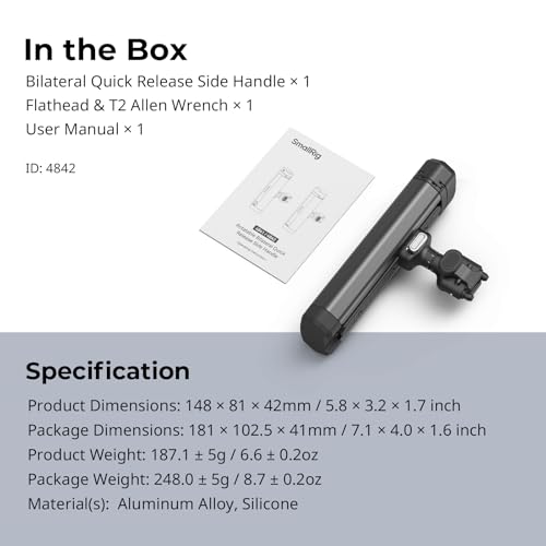 SmallRig Rotatable Bilateral Quick Release Side/Top Handle for SmallRig HawkLock Quick Release Ecosystem for Smartphones 4842 Function: Quick Release