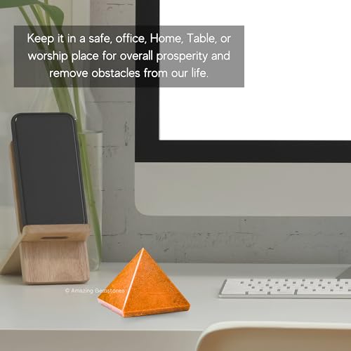 Amazing Gemstone Yellow Jasper Pyramid Crystal Healing Stones - 1.5" Great Pyramid Figurine of Natural Stone Pyramid for Meditation, Reiki, Chakra Balancing and Crystal Pyramids Grid