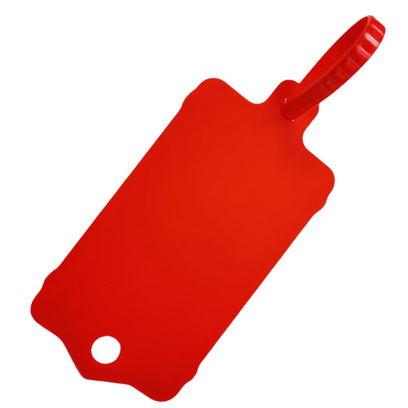 100pcs Reusable Blank Plastic Tags Ties Key Tags 1.45"*2.48" Serrated Tension Sealing Strap with Large Label Plastic Tie Mark Label Waterproof Hang Sign Write on Tag (Red, 100pcs) Red