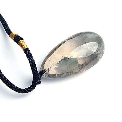 Acxico 2pcs Natural Ghost Phantom Quartz Crystal Gems Specimen Healing Pendant Necklace Gift