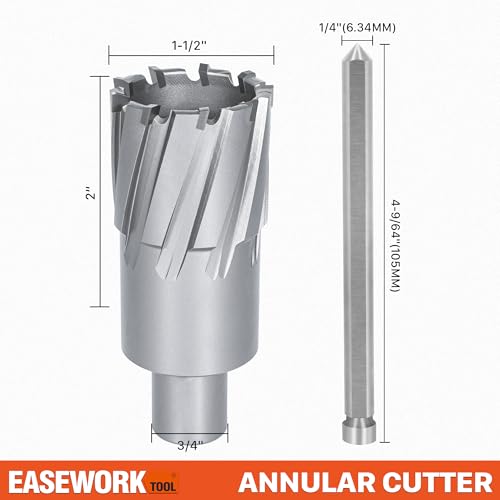 EASEWORK TOOL carbide-tipped annular cutter, 1-1/2-inch diameter, 2-inch depth, 1-1/2 by 2 inches