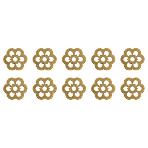 Hardware Philosophy HP Clover brass backplate washers, 10-pack, 1.3-inch flat washers; image shows clover-shaped design