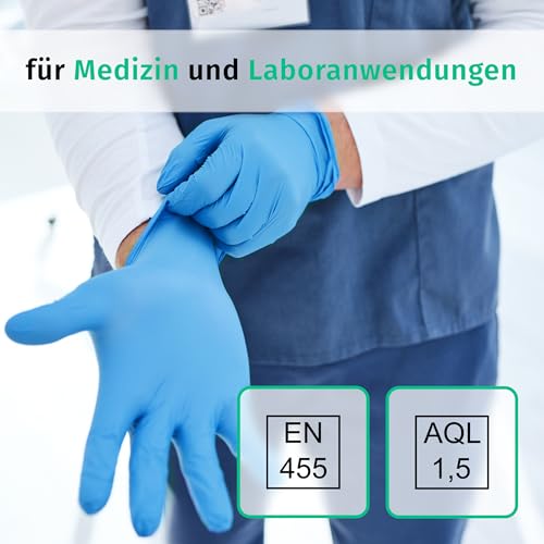 SF Nitrile Gloves S Blue - Pack of 100 Disposable Gloves, Latex-Free | Powder-free disposable gloves for tattoos, workshops, kitchens, cleaning and household use; versatile for commercial and everyday use