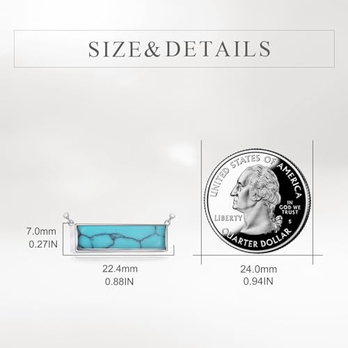 YFN Larimar/turquoise/Moonstone/Black Onyx/Rose Quartz/Opal Bar Choker Necklace for Women Sterling Silver (larimar) turquoise urn