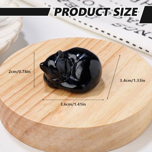 Black Crystal Animal Sculpture, Polished Gemstone Carving, Desktop Decorative Art Piece.