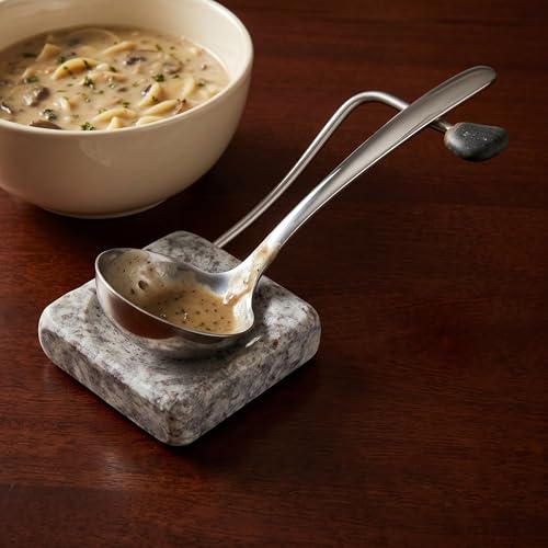 Granite Utensil Rest with Wooden Spoon Included. Holds Most Kitchen Utensils, Heat-Resistant, BPA-Free Spoon Rest & Holder for Ladles, Tongs & More - Use on Stove Top, Counter, Dining Room Table