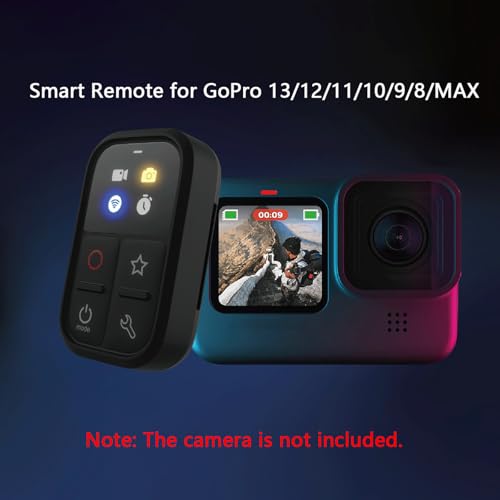 Tiandirenhe Wireless Smart Remote Control Compatible with GoPro Hero 13/12/11/11Mini/10/9/8/Max LED Colorful Screen Built-in Battery 80M Control Distance with Wrist Strap, USB Charging Cable