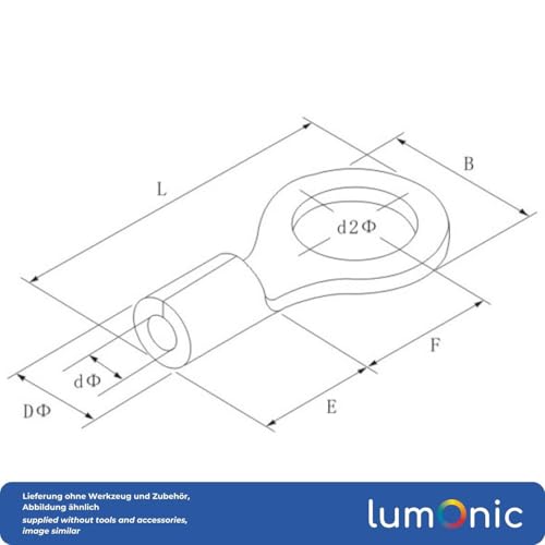 25x Crimp Terminal Uninsulated 6,0-10,0mm² ; Tube Lug M10 6-10mm² Hole diameter: M10