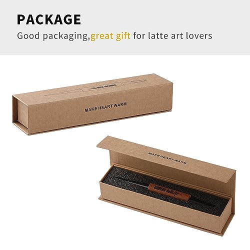 MHW-3BOMBER Latte Art Pen for Barista, Rosewood Coffee Art Pen for Latte, Cappuccino, Macchiato, Espresso Art Tool Barista Gift, CN5400R