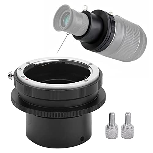 F Lens Mount to 1.25in Eyepiece Adapter, Anodic Oxidation Macro Lens Adapter Durable Manual Focus Black for Camera