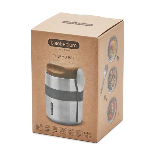 Black+Blum Stainless Steel Thermo Pot, Steel, 550 ml Capacity, Slate