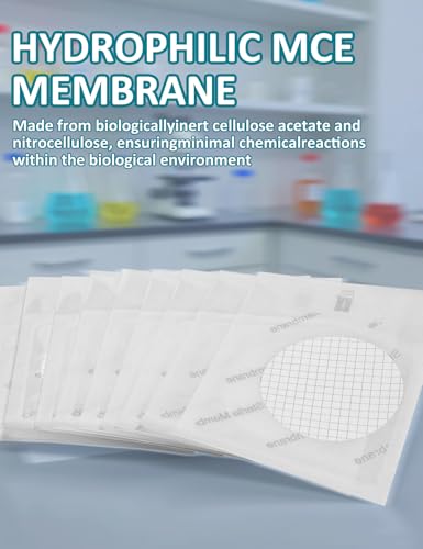 LVDALAB sterile gridded MCE filter membrane, 47mm, 0.22μm, 100-pack sealed package