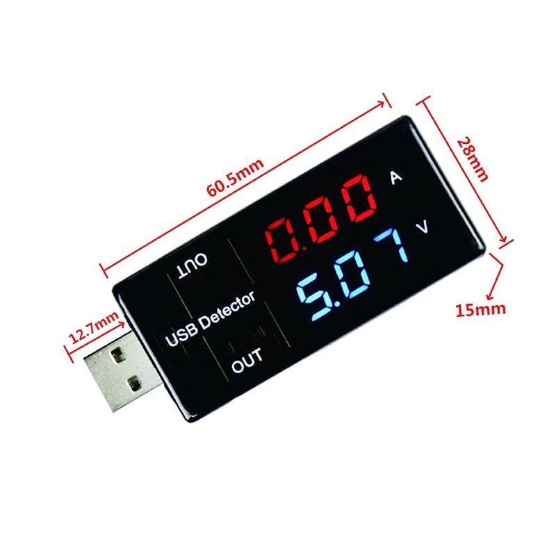 [Australia - AusPower] - 4PCS USB Power Meter, USB Current Meter, 3-9V 0-5A Voltage Tester Multimeter, LCD Digital Multimeter Current Tester Voltage Detector, USB Tester DC LED Display Tools and Home Improvement Electrical 