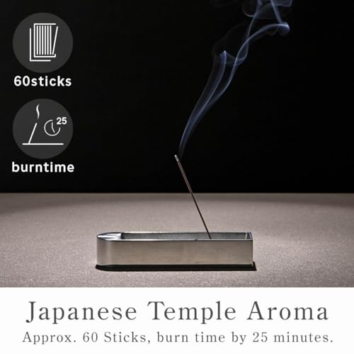 Kyoto Agarwood Incense Sticks - Japanese Temple Aroma, Ideal for Relaxation & Meditation, Approx. 60 Sticks (0.044 Pounds) - Premium Quality Incense for Spiritual & Home Use Nagomikobo